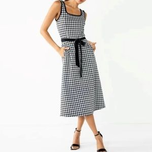 NWOT DRAPER JAMES Black and White Checkered Dress